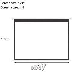 Écran de projecteur motorisé de 72-120 pouces pour cinéma maison avec télécommande HD TV