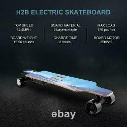 Electric Skateboard Remote Control, 350w Motor Electric Longboard Cadeau Bleu Adulte