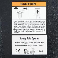 Électrique Swing Gate Opener Avec Télécommande Kit Complet Single Arm Opener