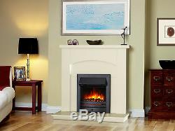 Endeavour Fires Roxby Inset Fire, Garniture Et Bordure Noires, Télécommande