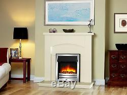 Endeavour Fires Roxby Inset Fire, Garniture Et Manche En Chrome, Télécommande