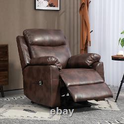 Fauteuil élévateur électrique avec télécommande, inclinable en position debout, couleur marron