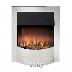 Foyer électrique encastrable Dimplex Portree Chrome Optiflame 3D 2kW avec télécommande