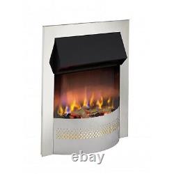 Foyer électrique encastrable Dimplex Portree Chrome Optiflame 3D 2kW avec télécommande