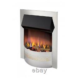 Foyer électrique encastrable Dimplex Portree Chrome Optiflame 3D 2kW avec télécommande