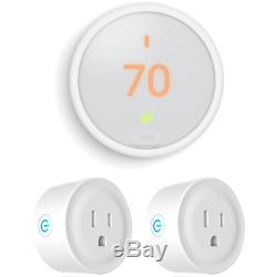 Google Nest T4000es Thermostat E (blanc) Avec 2 Pack Wi-fi Smart Plug