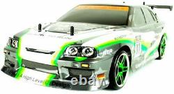 Green Nissan Skyline Électrique Rc Drift Car 2.4ghz Remote Control Cars Jouets
