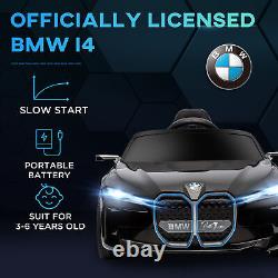 HOMCOM Voiture électrique pour enfants BMW i4 12V sous licence avec télécommande - Noir