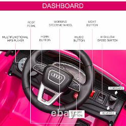 Homcom Audi Rs Q8 6v Enfants De Course Électrique Sur Voiture Jouet Avec Télécommande Rose