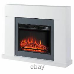 Homcom Electric Fireplace Suite Avec Télécommande De Protection Contre La Surchauffe, 2000w