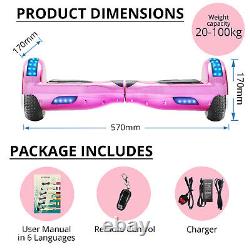 Hoverboard Rose 6.5 Bluetooth Auto-balancing Scooters Électriques Led 2wheel Board