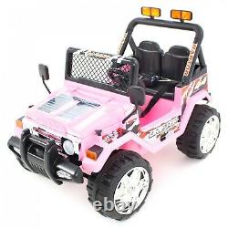 Kids 12v Drifter Électric Ride On Car 4x4 Jeep 2-seats Télécommande Pink