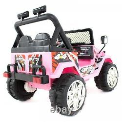 Kids 12v Drifter Électric Ride On Car 4x4 Jeep 2-seats Télécommande Pink