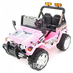 Kids 12v Drifter Electric Ride On Car 4x4 Jeep 2-sièges Télécommande Rose