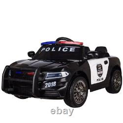 Kids Electric Ride On 12v Police Car Parental Remote Control Lights Siren Dégâts