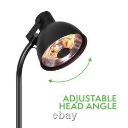 Lampe industrielle premium Vaunt chauffante de terrasse noire télécommandée 3 réglages de chaleur 240v