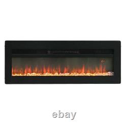 Led Fireplace Mur Encastré Insert Feu Électrique Autonome Avec Télécommande