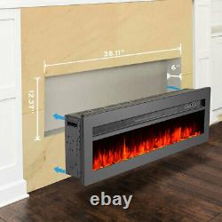 Led Fireplace Mur Encastré Insert Feu Électrique Autonome Avec Télécommande