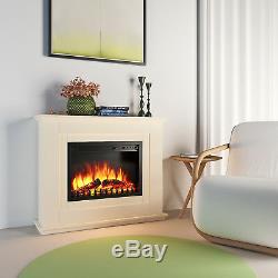 Luxe 2000w Électrique Cheminée Suite Led Log Fire Burning Flame + Mdf Surround