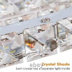 Moderne Led Cristal Lustre 2 3 Anneau Light Shade Dimmable Plafond Pendentif Lampe