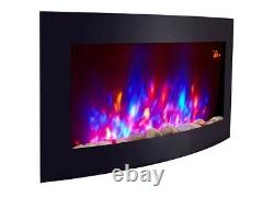 Nouveau 2020 Led 7 Colour Flame Effect Truflame Curved Wall Mounted Electric Fire