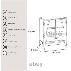 Poêle électrique Dimplex JAZZ20E Noir LED Flamme Optiflame Télécommande 2kW