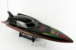 Rc Radio Remote Control Lacrymogène Dans Jet Boat Batman Noir Furtif Diable Speedboat