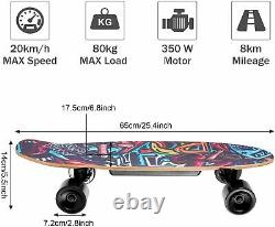 Skateboard Électrique Avec Contrôle À Distance 350w Abec-9 Skate Cadeaux Adultes Et Adolescents 20km/h