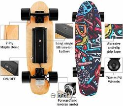 Skateboard Électrique Avec Contrôle À Distance 350w Abec-9 Skate Cadeaux Adultes Et Adolescents 20km/h