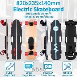 Skateboard Électrique Avec Contrôle À Distance E-skateboard 350w Longboard Adultes Cadeau Royaume-uni