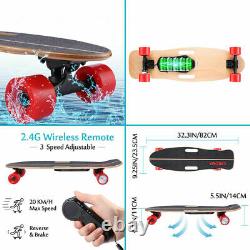 Skateboard Électrique Avec Contrôle De Distance Et Deux Poignées, 20km/h 3-speed E-skateboard