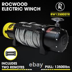 Treuil électrique 135000lbs 12V RocwooD en acier avec guide-câble Heavy Duty et télécommande