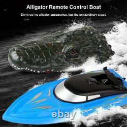 Uk 2.4g Remote Control Electric Crocodile Head Rc Boat Twin Motor Jouets D'eau