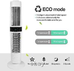 Ventilateur de tour MYCARBON avec télécommande, ventilateur oscillant de refroidissement sur pied