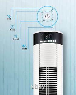 Ventilateur de tour oscillant de 46 pouces avec 3 vitesses de ventilation et minuterie PureMate