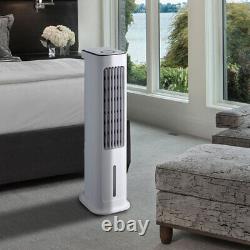 Ventilateur tour oscillant de 80W avec télécommande numérique, minuterie et design ultra-mince pour un refroidissement optimal.