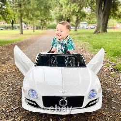 Voiture électrique HOMCOM avec lumières LED, musique et télécommande parentale en blanc