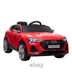 Voiture électrique pour enfants Audi avec télécommande, ceinture de sécurité, lumières, musique, rouge, 4-8 ans