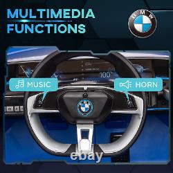 Voiture électrique pour enfants HOMCOM BMW i4 sous licence 12V avec télécommande bleue