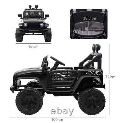 Voitures électriques Jeep pour enfants 12v tout-terrain en jouet camion télécommandé noir
