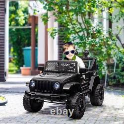 Voitures électriques Jeep pour enfants 12v tout-terrain en jouet camion télécommandé noir