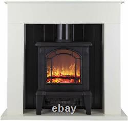 Warmlite Wl45037w Ealing 1.8kw Compact Electric Stove Fireplace Suite, Blanc N
