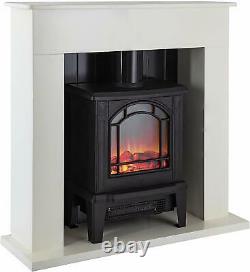 Warmlite Wl45037w Ealing 1.8kw Compact Electric Stove Fireplace Suite, Blanc N