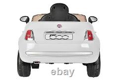 White Electric Ride Sur La Voiture Fiat 500 12v Avec La Télécommande Parentale