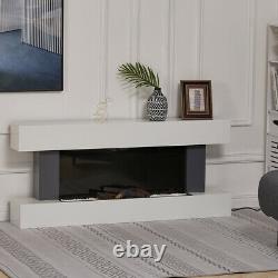 White Mantel H-type Chauffage Cheminée Electric Wall Mounted Fire Place Led Flame