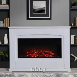 White Wall Fires Frees Sand Electric Fireplace Suite Avec Arch Mdf Fire Surround